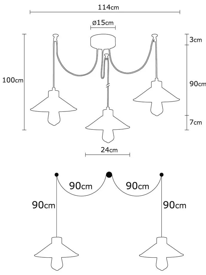 Lampa wisząca z metalowym kloszem ø 114 cm Manavgat – Opviq lights