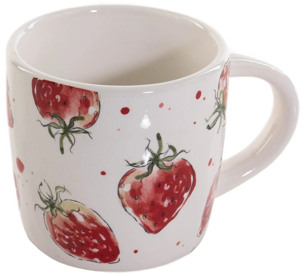 Kubek ceramiczny w truskawki STRAWBERRY, 450 ml