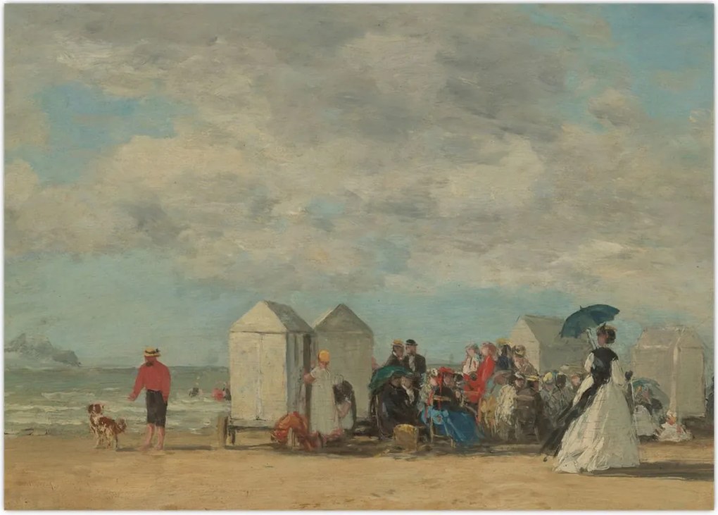 Obraz - Eugène Boudin, Beach Scene, reprodukcje (70x50 cm)
