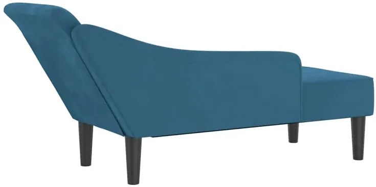 Niebieska welurowa leżanka z poduszką F8-F27