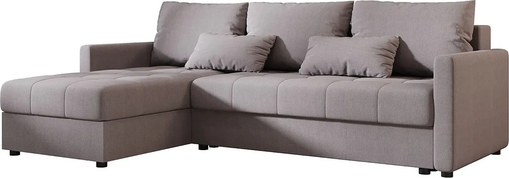 BEDANTE narożnik MOS L BIS Cosmic 160 szary lewa z funkcją spania sofa w kształcie litery L z pojemnikiem na pościel sofa do salonu kanapa sofa rozkładana