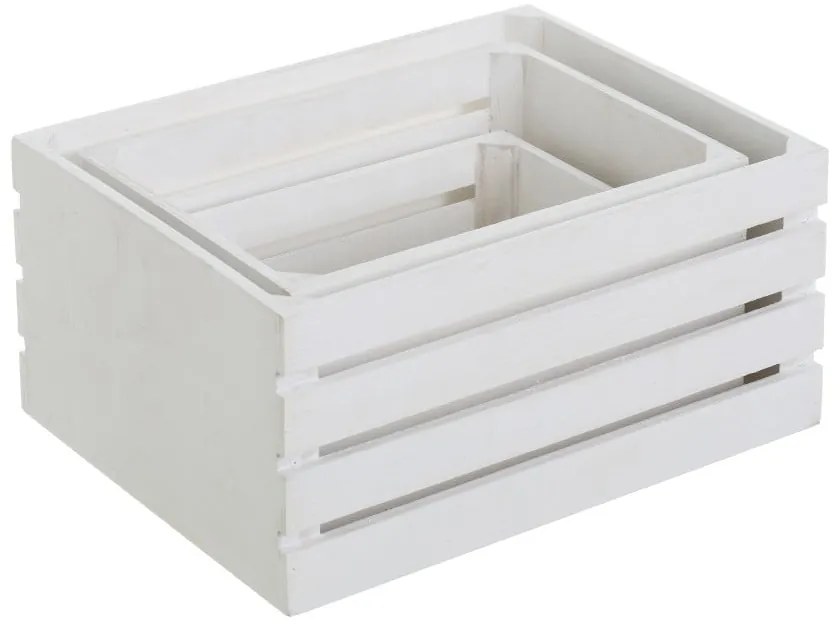 Białe pojemniki zestaw 3 szt. 31x23x15 cm – Casa Selección
