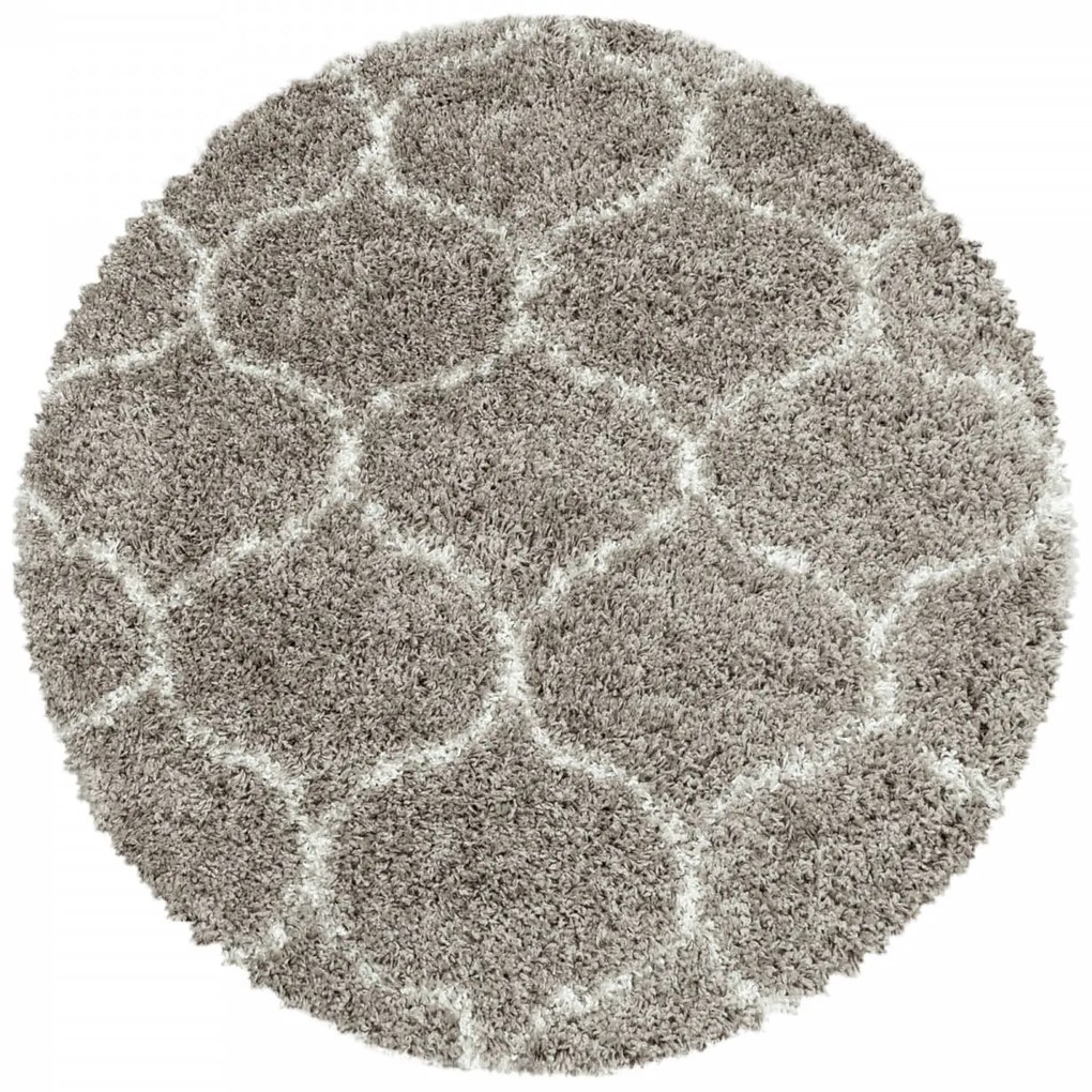 Dywan shaggy Salsa koniczyna beżowy koło 80 cm x 80 cm