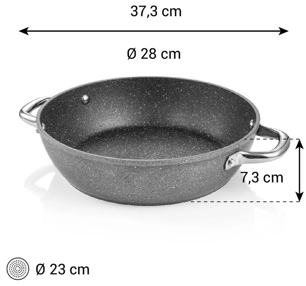 Tescoma Głęboka patelnia i-PREMIUM Stone śred. 28cm, 2 uchwyty