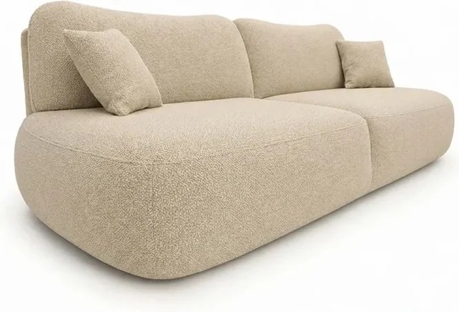 Sofa AVERIO Rozkładana Dwuosobowa Beżowa Boucle Nowoczesna