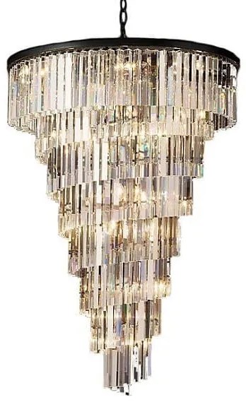 Quartz Spiral wysokość 135cm - duży żyrandol kryształowy spiralny do antresoli
