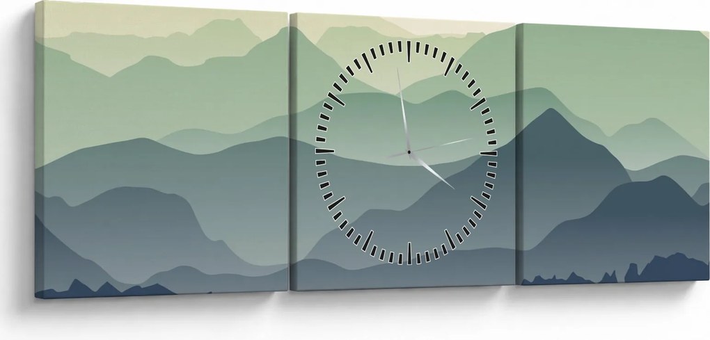 Obraz - Forest Mountain (z zegarem) (90x30 cm)
