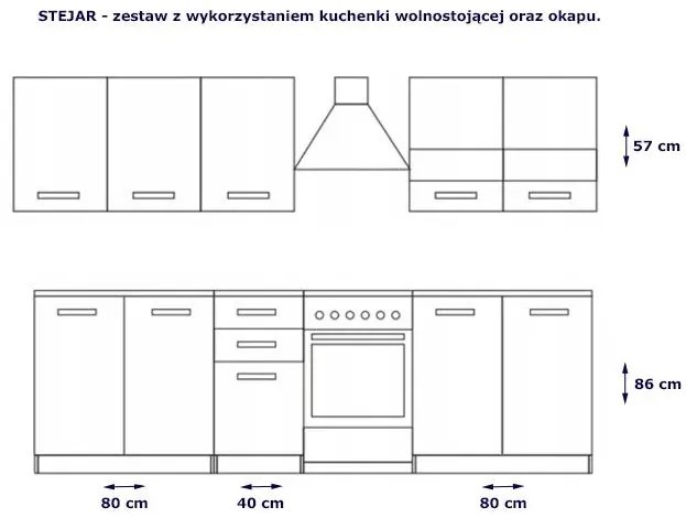 Zestaw Mebli Kuchennych Stejar Hoster 3X