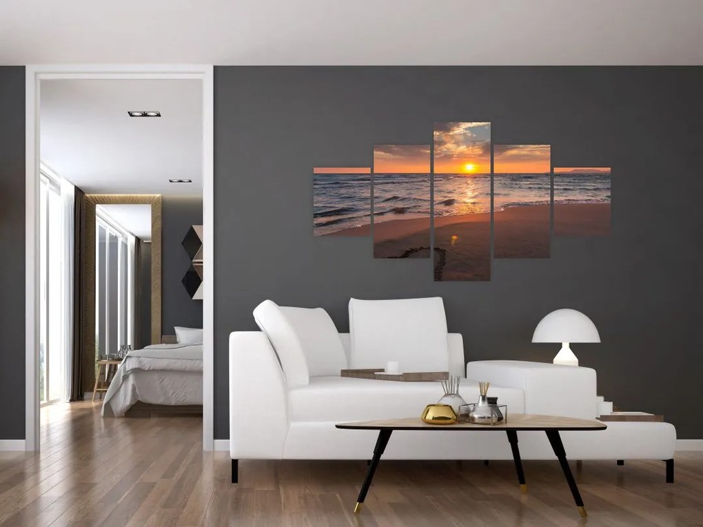 Obraz serca na piasku (125x70 cm)