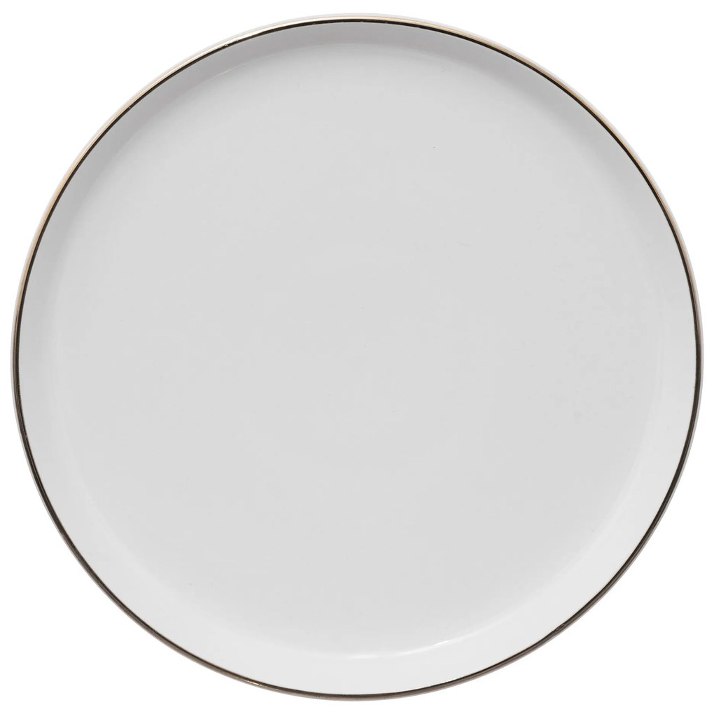 Talerze deserowe porcelanowe SUBLIMA, złota obwódka, 6 sztuk x Ø 20 cm
