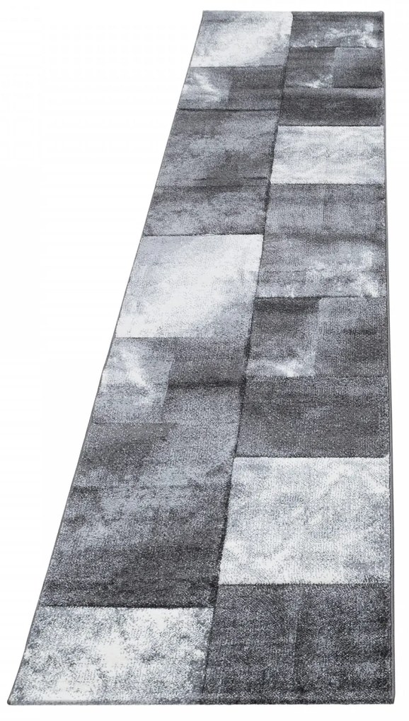 Dywan nowoczesny Hawaii 3D Kwadraty szare 80 cm x 300 cm