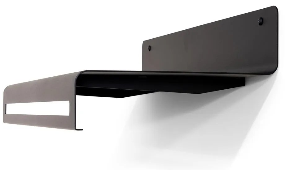 Czarny metalowy wieszak ścienny z półką 78 cm Sway – Spinder Design