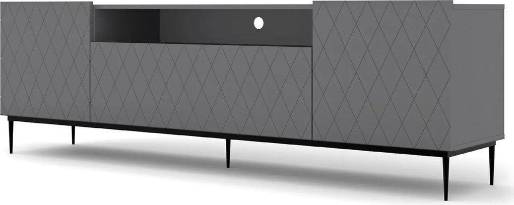 Szafka rtv grafit mat + czarna rama G0-S64