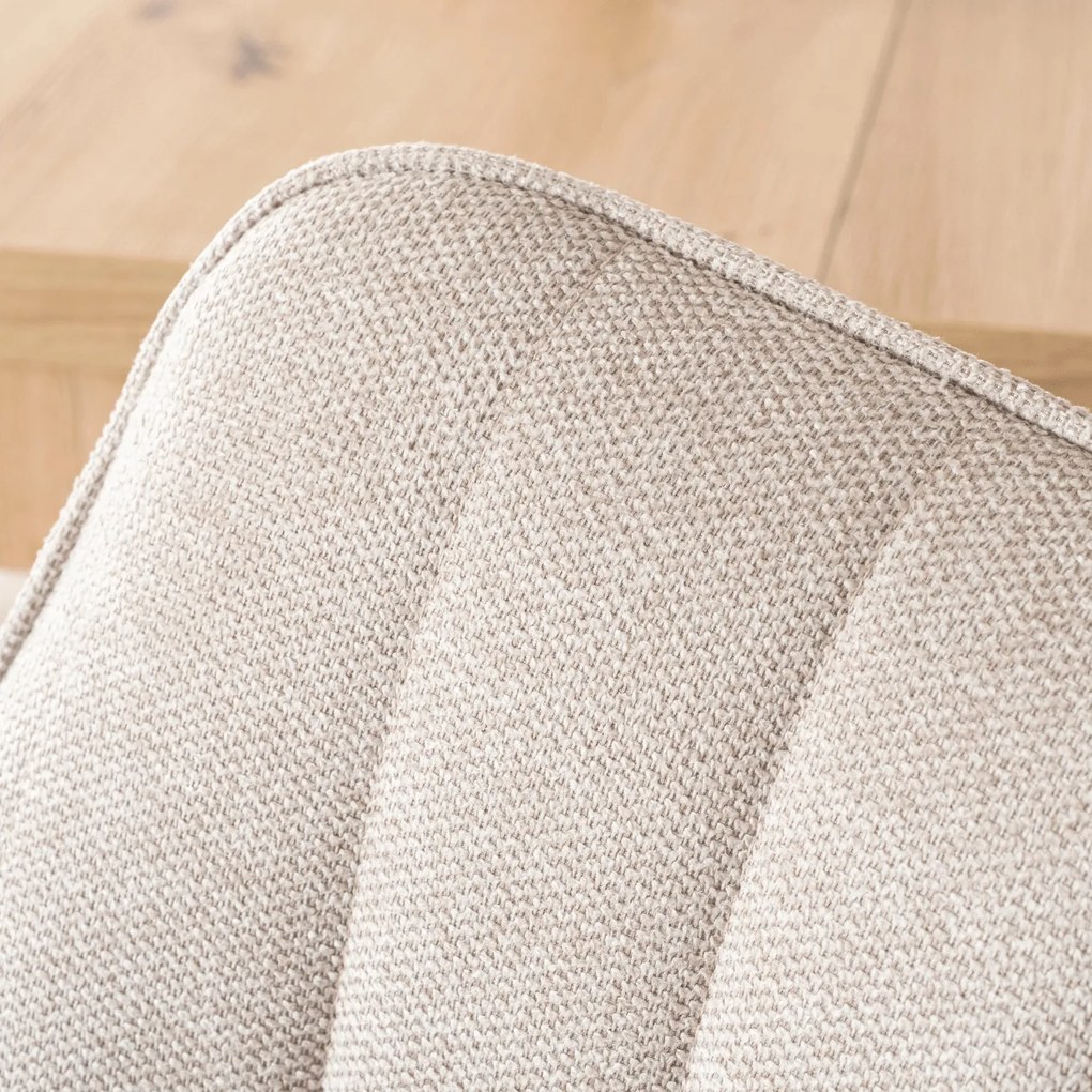 Krzesło Tapicerowane Obrotowe do Salonu LEMON Jasnobeżowe Nowoczesne