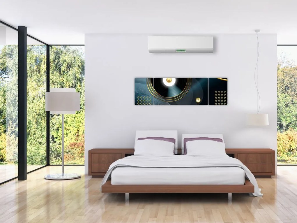 Obraz - Złote kółka (170x50 cm)