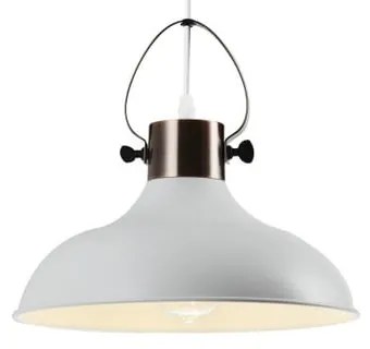 Biała lampa wisząca z metalowym kloszem Mees – GTV