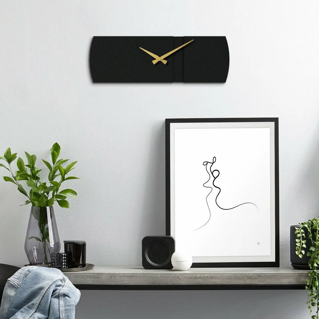 Zegar ścienny Origami APS097 Black, 16 x 49 cm