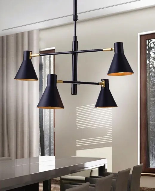 Czarny matowy żyrandol w stylu loft - K065 H0-B28