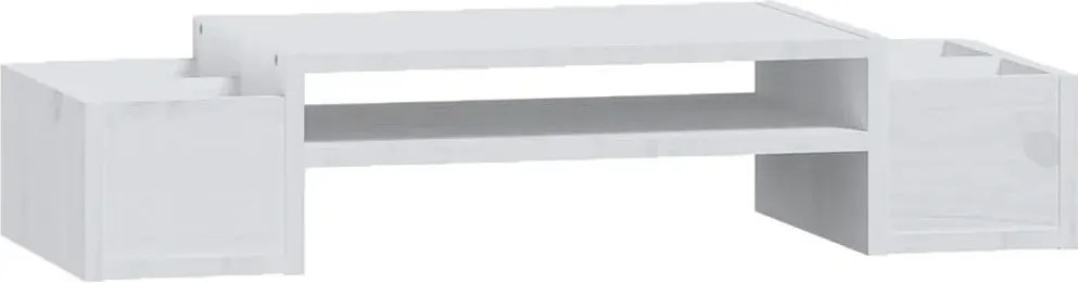 Biała podstawka pod monitor z półką B4-P28
