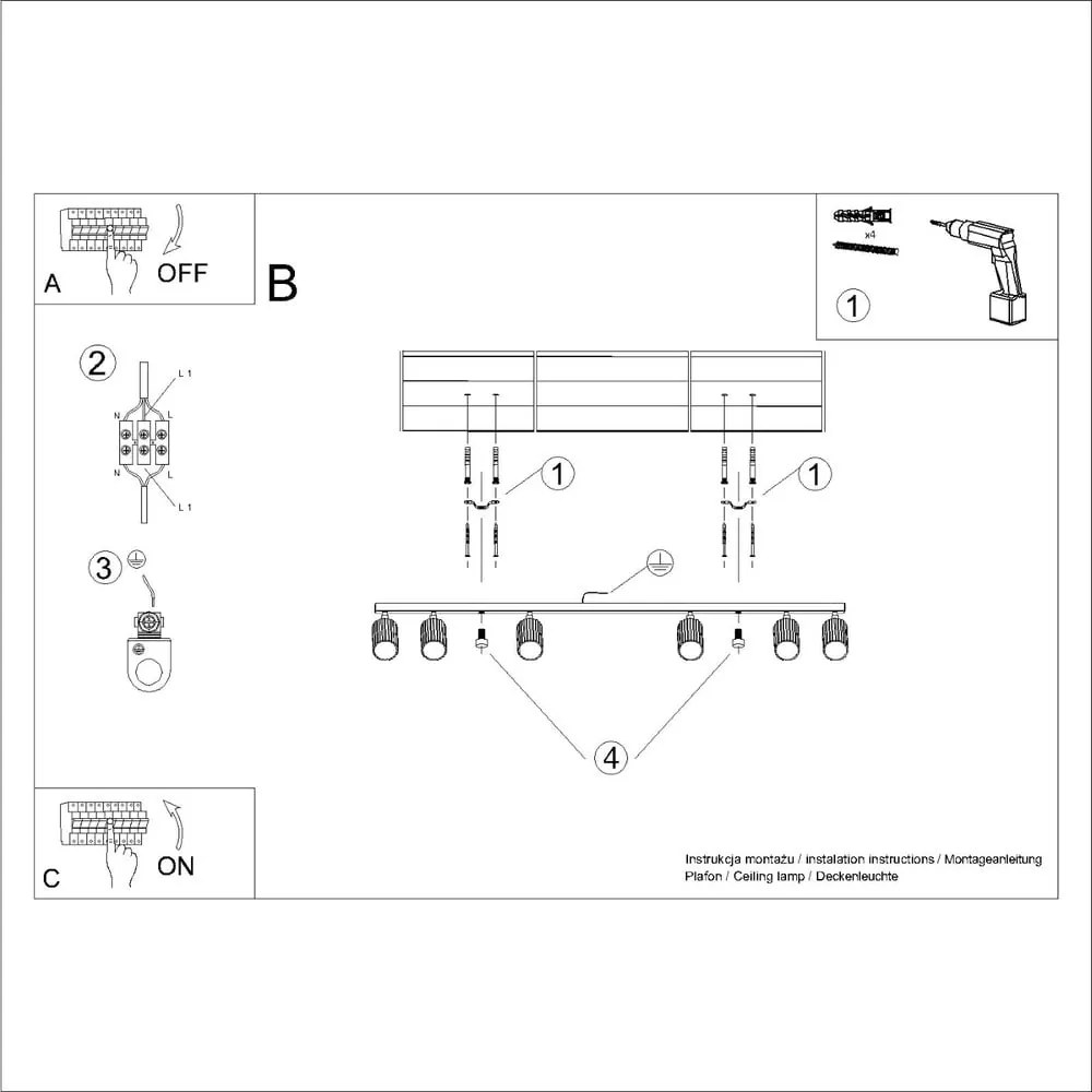 Ceglasta lampa sufitowa 6,5x117 cm Gleam – Nice Lamps