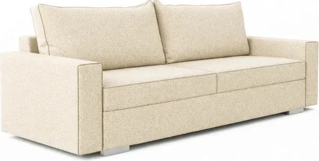 Sofa z Funkcją Spania DRAVOS Kremowa Boucle Japandi