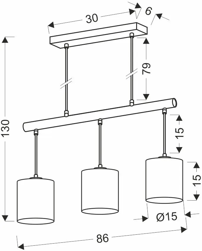 Nowoczesna lampa wisząca trzypunktowa beż+czarny - Z058 Mikela