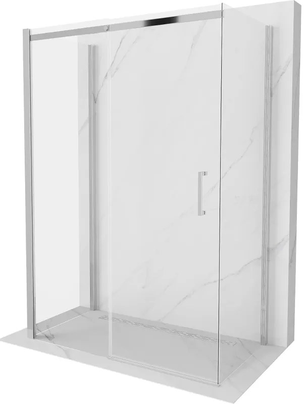 Mexen Omega-3S kabina prysznicowa 3-ścienna, rozsuwana 140 x 80 cm, transparent, chrom - 825-140-080-01-00-3S