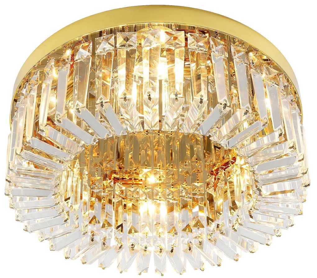 LAMPA KRYSZTAŁOWA PLAFON APP1728-6C 50 cm ZŁOTA