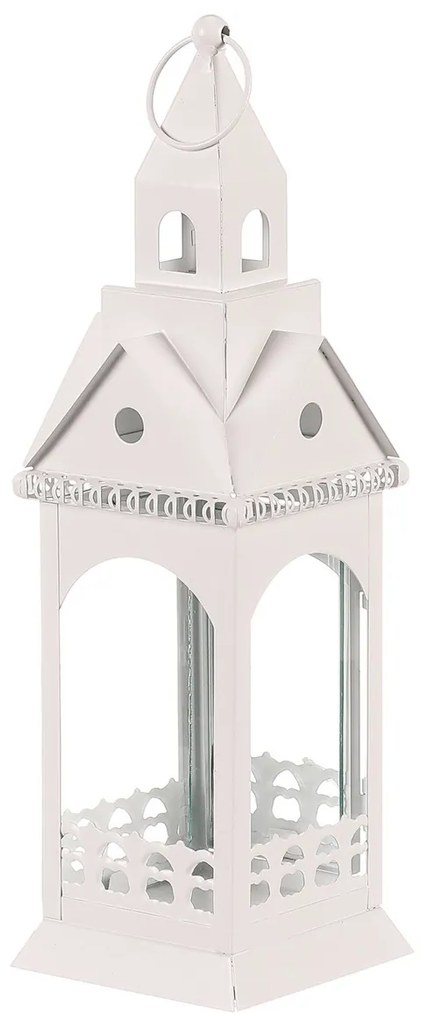 Metalowa latarnia Kościelna wieża, biała, 30 cm