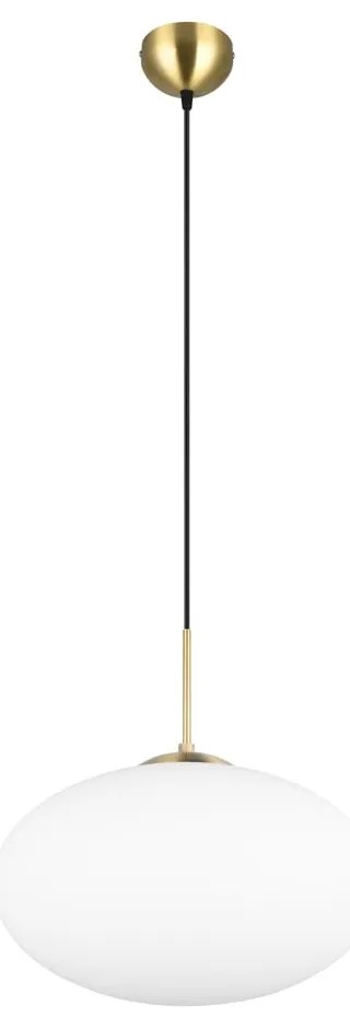 Lampa wisząca w biało-złotym kolorze ze szklanym kloszem ø 40 cm Fomento – Trio