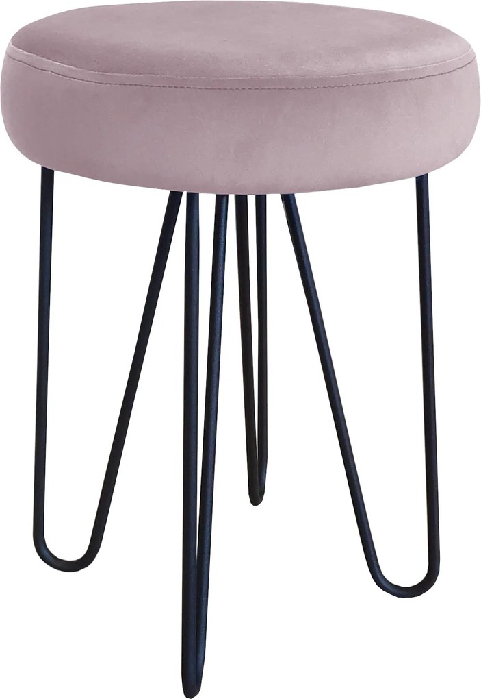 Taboret Venus tkanina Welur stelaż metalowy STOŁEK LOFT : Kolor Stelaża - Czarny , Kolor tkaniny - VELVET - MG55, Typ tkaniny - Velvet