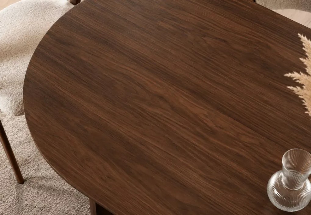 Stół owalny Maxim 190 cm orzech MDF nowoczesny stół do jadalni salonu stabilny design