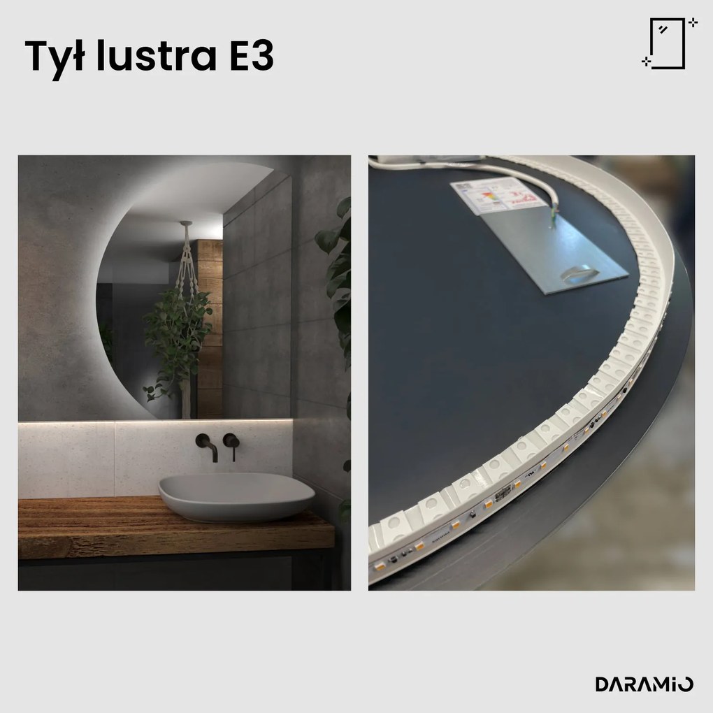 Okrągłe lustro łazienkowe LED E3
