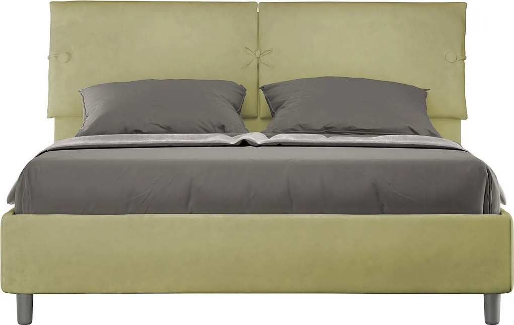 Łóżko bez stelaża tapicerowane 160x200 microfibra Zielony Sleeper