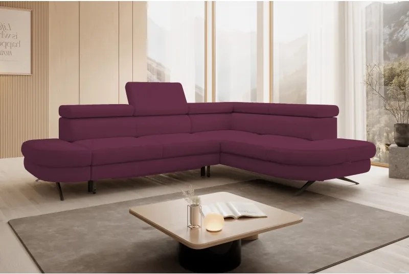 Narożnik OTIS L Prawostronny Regulowane Zagłówki wolnostojący tkanina AURORA 09 WERSAL