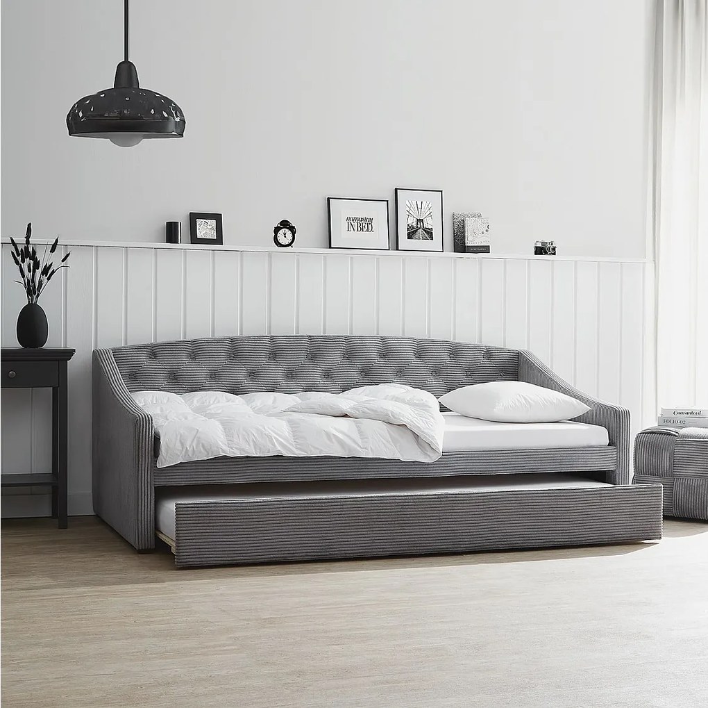 Sofa rozkładana 213x74,5x98 cm szara