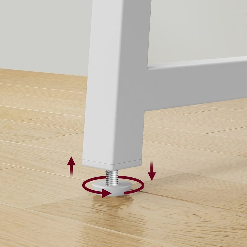 Zestaw do biura – składany stół ZARIMO 80×40 cm, biały + krzesło biurowe AVOLA VELVET jasnoniebieskie