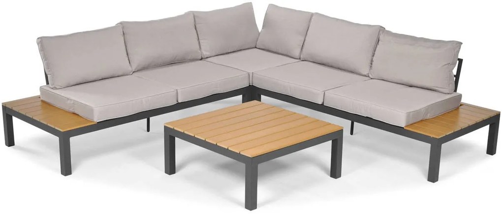 Modułowy narożnik ogrodowy 5 osób Bali szary