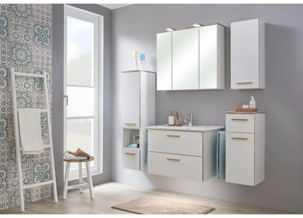 Biała niska wisząca szafka łazienkowa 30x70 cm Set 931- Pelipal