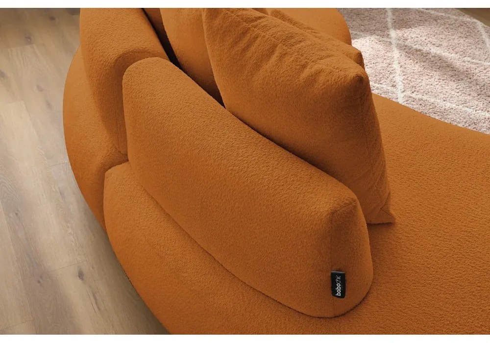 Musztardowa sofa z materiału bouclé 260 cm Saint-Germain – Bobochic Paris