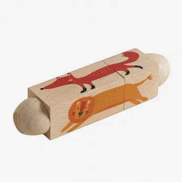 Drewniana Obracana Układanka Z Dźwiękiem Rolet Kids Jungle - Sklum