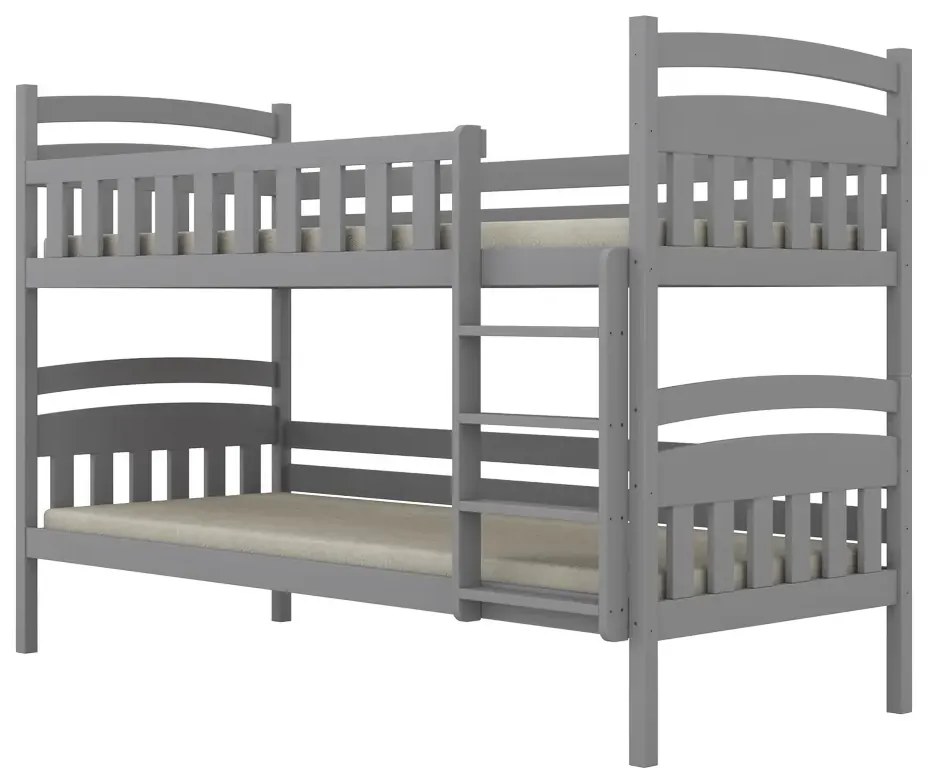Łóżko piętrowe JULITA 180x80 szare drewniane KOCOT KIDS