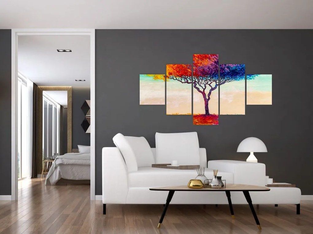 Obraz malowanego drzewa (125x70 cm)