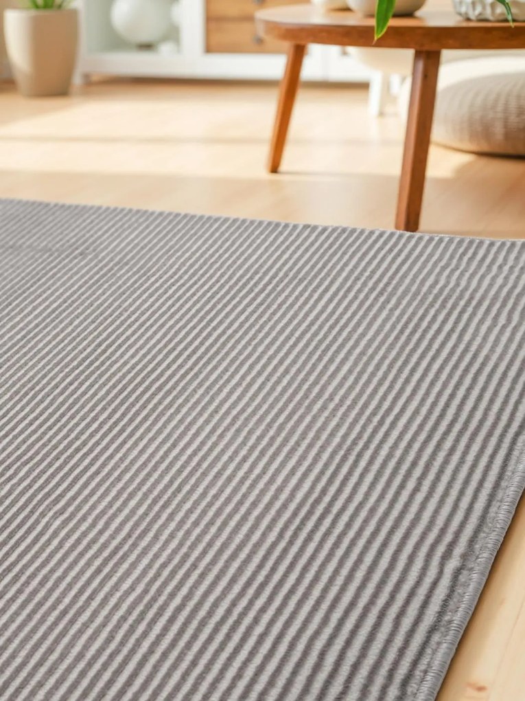 Dywan nowoczesny Perles Paseczki szaro-kremowe 200 cm x 280 cm