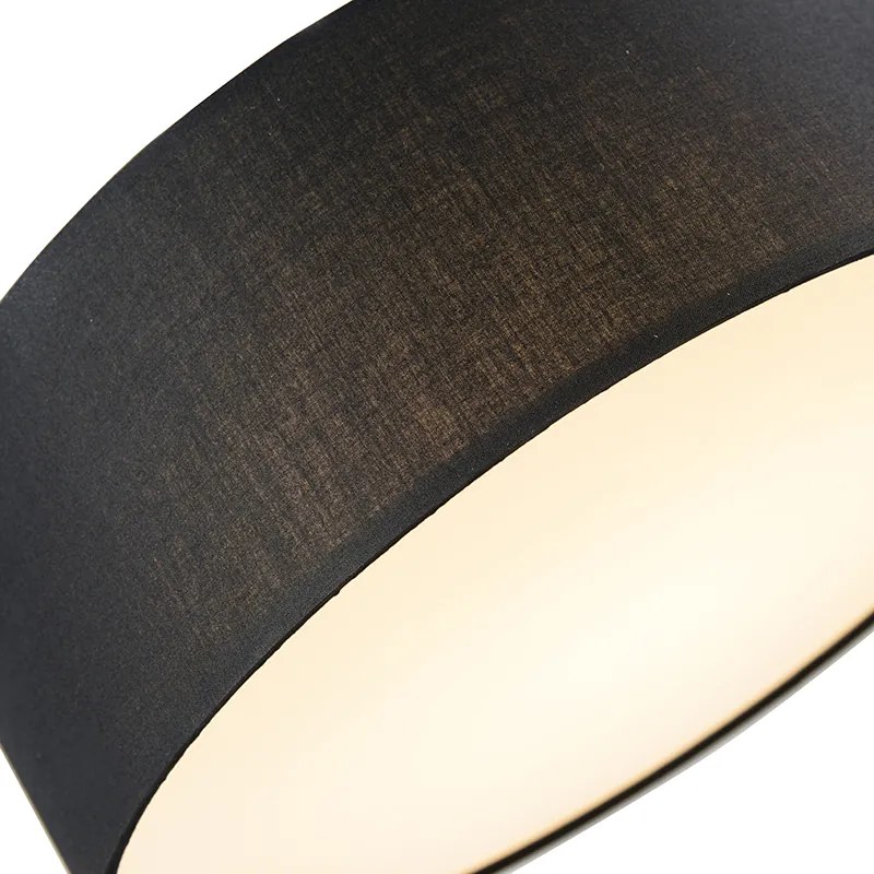 Lampa sufitowa czarna 30 cm z LED - Drum LED Nowoczesny Oswietlenie wewnetrzne