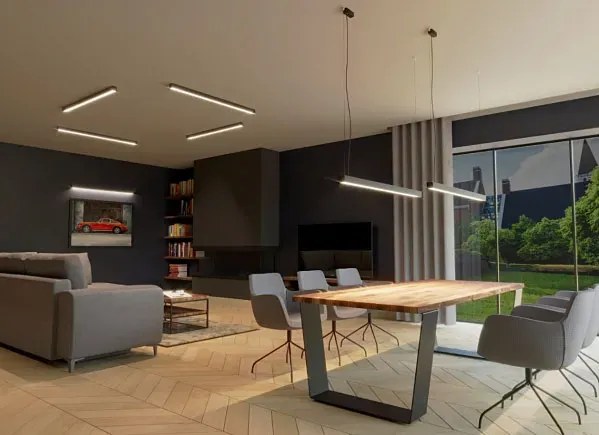 Srebrna lampa wisząca LED liniowa 4000 K - EX618-Herrick