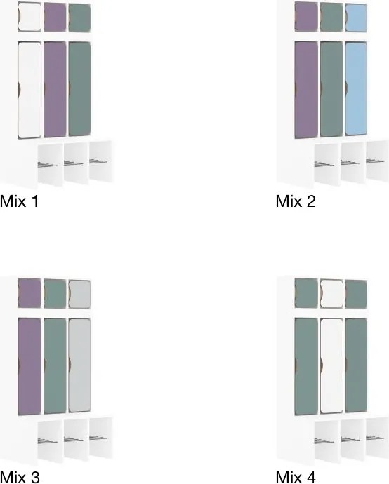 Szafka szkolna do szatni 3-osobowa z drzwiczkami góra/dół Blox Colours Mix, index SZT-3R-B-C-A