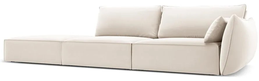 Beżowa aksamitna sofa prawostronna 264 cm Vanda – Mazzini Sofas