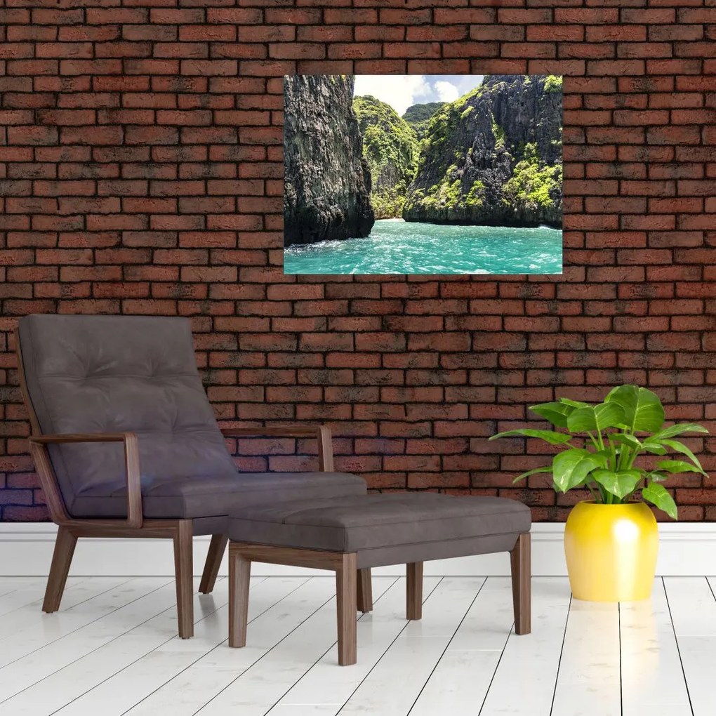 Obraz na szkle - górska rzeka (70x50 cm)