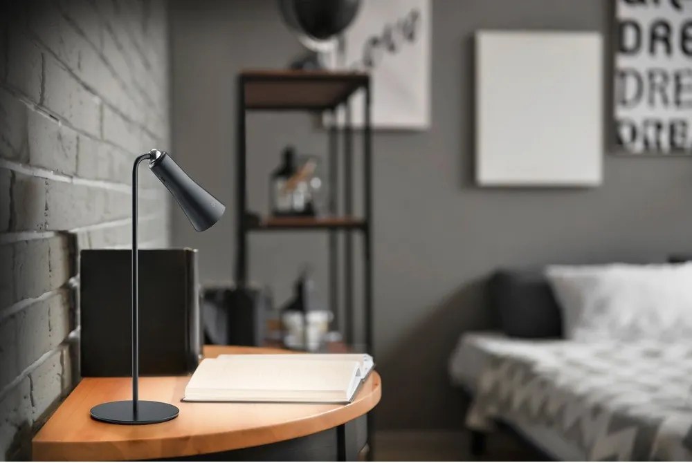 Metalowa lampa stołowa LED w kolorze matowej czerni (wysokość 36 cm) Maxi – Reality